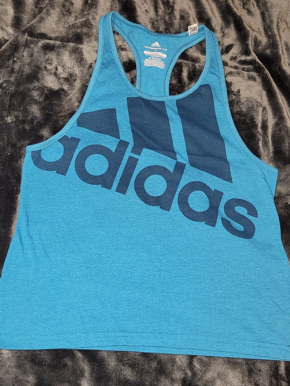 Adidas Teal Blue Graphic Racerback Tank